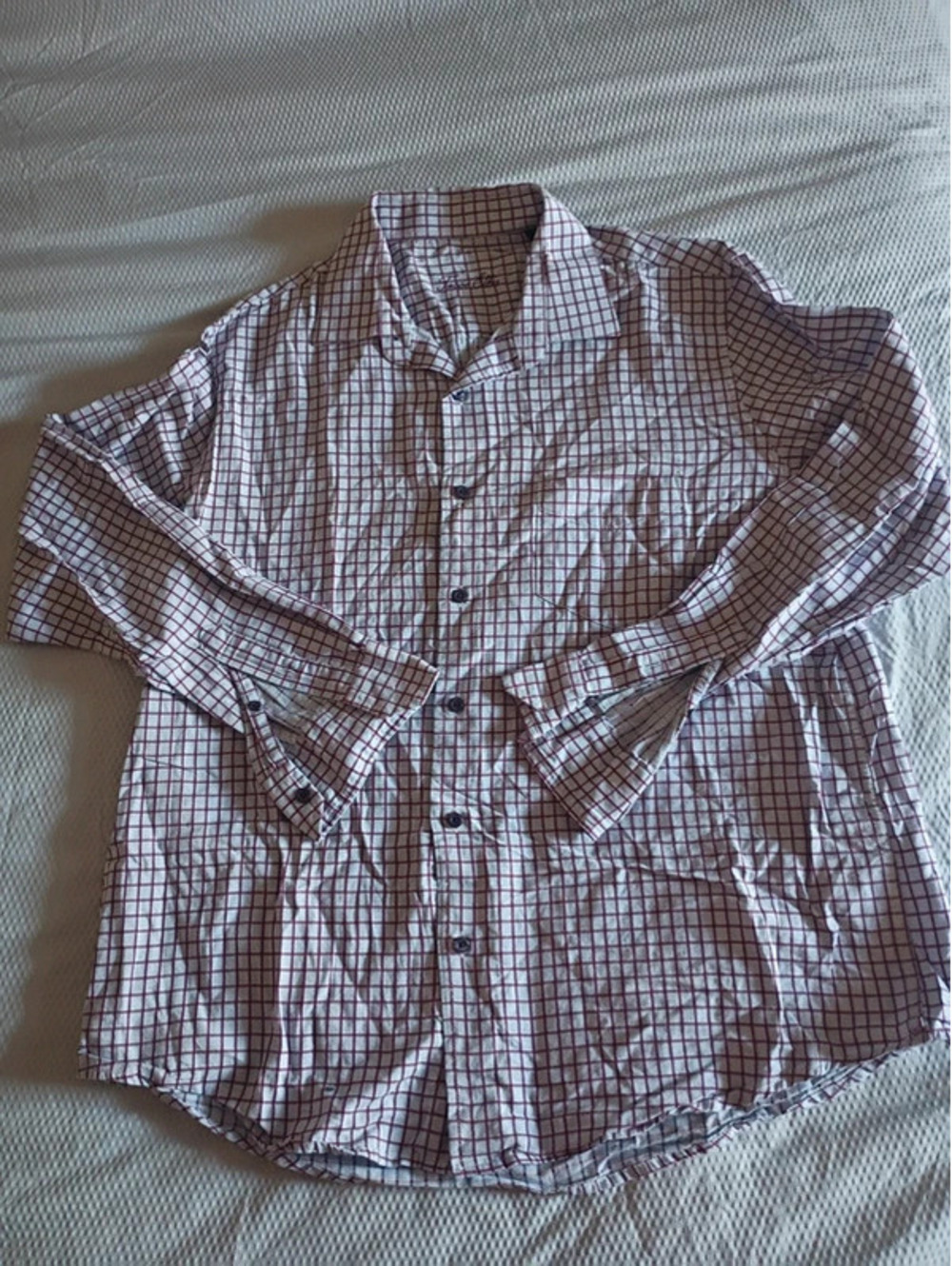 Tasso Elba Men's shirt XL (17-171/2) in Gray-Red Wine